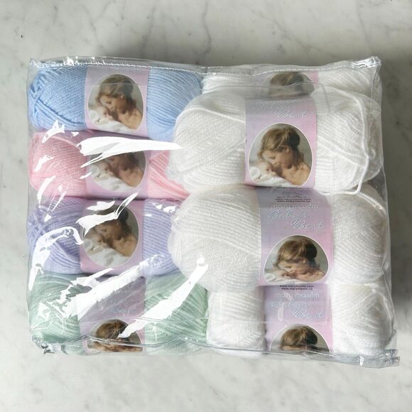 Mary Maxim Rainbow Ripple Baby Blanket Kit-Baby's Best Yarn+Pattern 32.5 x 34.5 - Picture 3 of 4